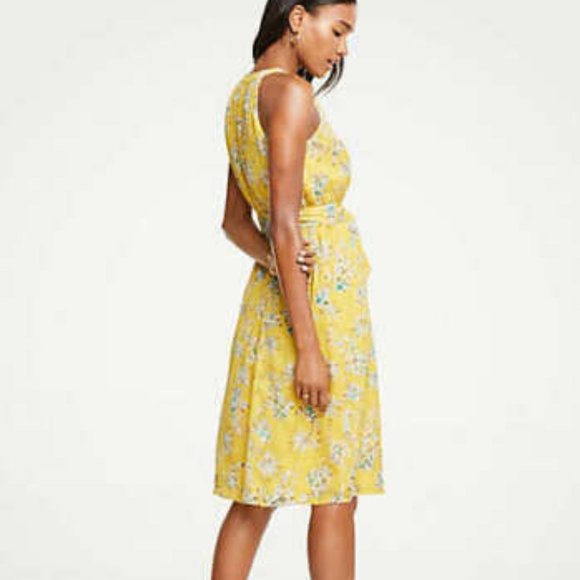 Ann Taylor Tropical Toile Halter Tie Waist Flare - Picture 2 of 6